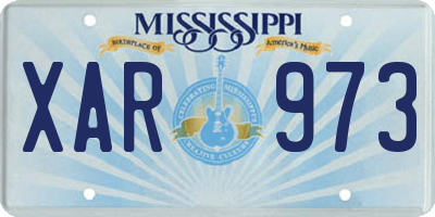 MS license plate XAR973