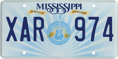 MS license plate XAR974