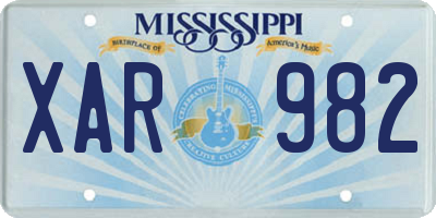 MS license plate XAR982