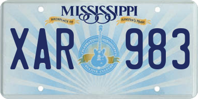 MS license plate XAR983