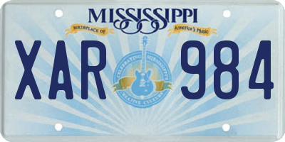 MS license plate XAR984