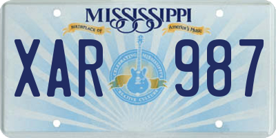 MS license plate XAR987