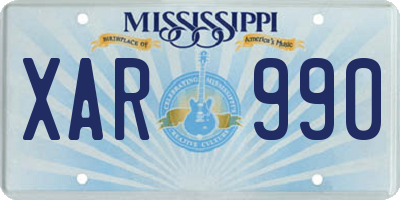 MS license plate XAR990