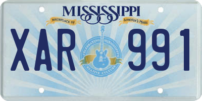 MS license plate XAR991