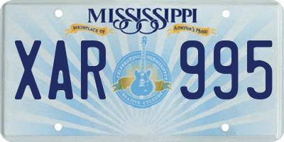 MS license plate XAR995