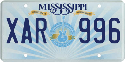 MS license plate XAR996