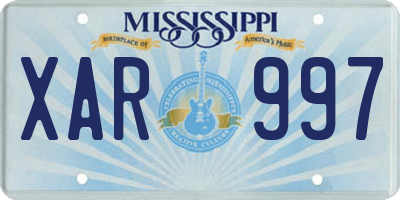 MS license plate XAR997