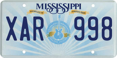 MS license plate XAR998