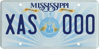 MS license plate XAS000