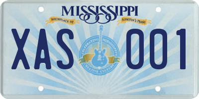 MS license plate XAS001