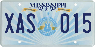 MS license plate XAS015