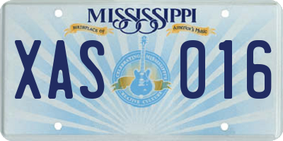 MS license plate XAS016