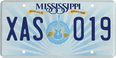 MS license plate XAS019