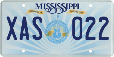 MS license plate XAS022