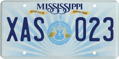 MS license plate XAS023