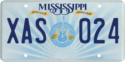 MS license plate XAS024