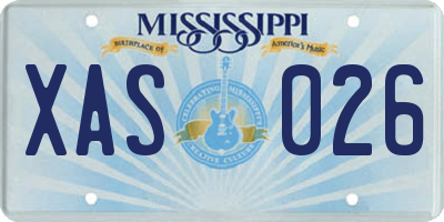 MS license plate XAS026