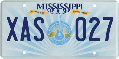 MS license plate XAS027