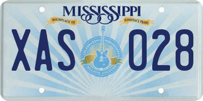 MS license plate XAS028