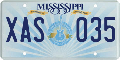 MS license plate XAS035