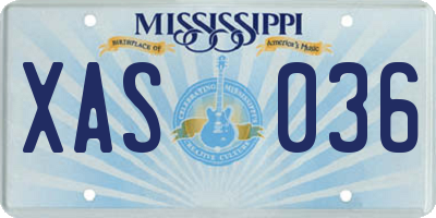 MS license plate XAS036