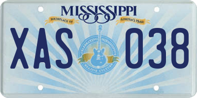 MS license plate XAS038