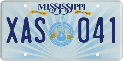 MS license plate XAS041