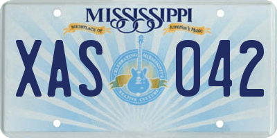 MS license plate XAS042