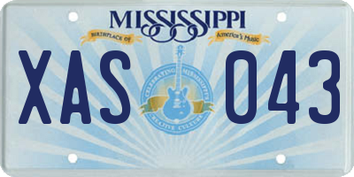 MS license plate XAS043