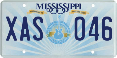 MS license plate XAS046
