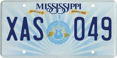 MS license plate XAS049