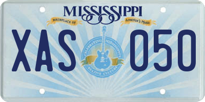 MS license plate XAS050