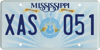 MS license plate XAS051