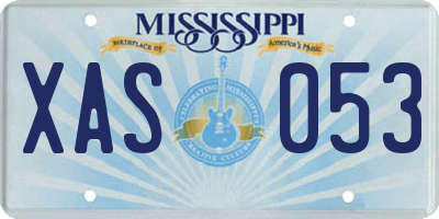 MS license plate XAS053