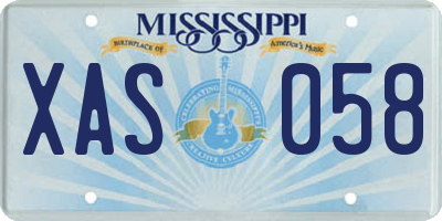 MS license plate XAS058
