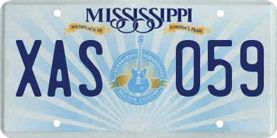 MS license plate XAS059