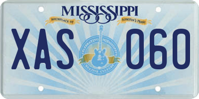 MS license plate XAS060