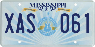 MS license plate XAS061