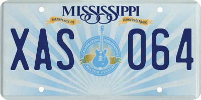 MS license plate XAS064