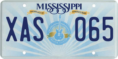 MS license plate XAS065