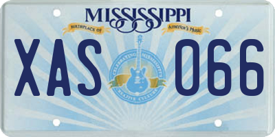 MS license plate XAS066