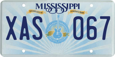 MS license plate XAS067