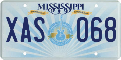 MS license plate XAS068