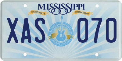 MS license plate XAS070