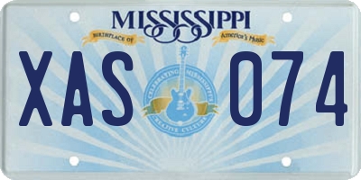 MS license plate XAS074