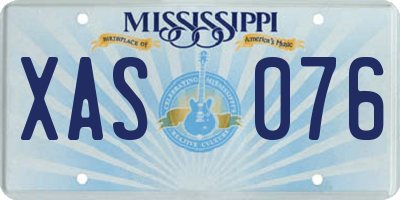 MS license plate XAS076
