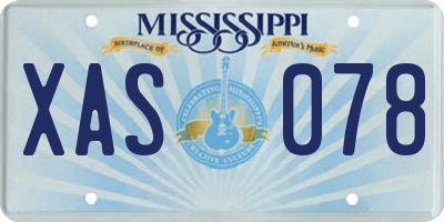 MS license plate XAS078