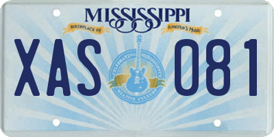 MS license plate XAS081