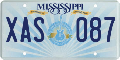 MS license plate XAS087