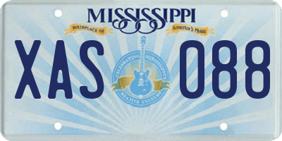MS license plate XAS088